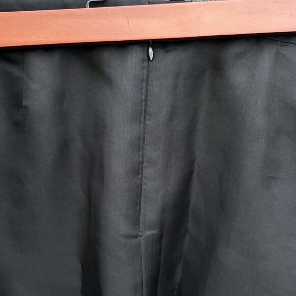 Kay Unger Maxi Skirt Size 8 Black Silk Aline Formal Full Length Lined - Picture 6 of 8